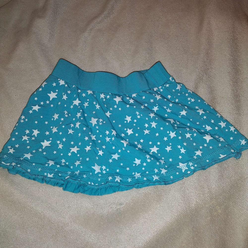 Twinkling Star Kids Skirt in Teal
